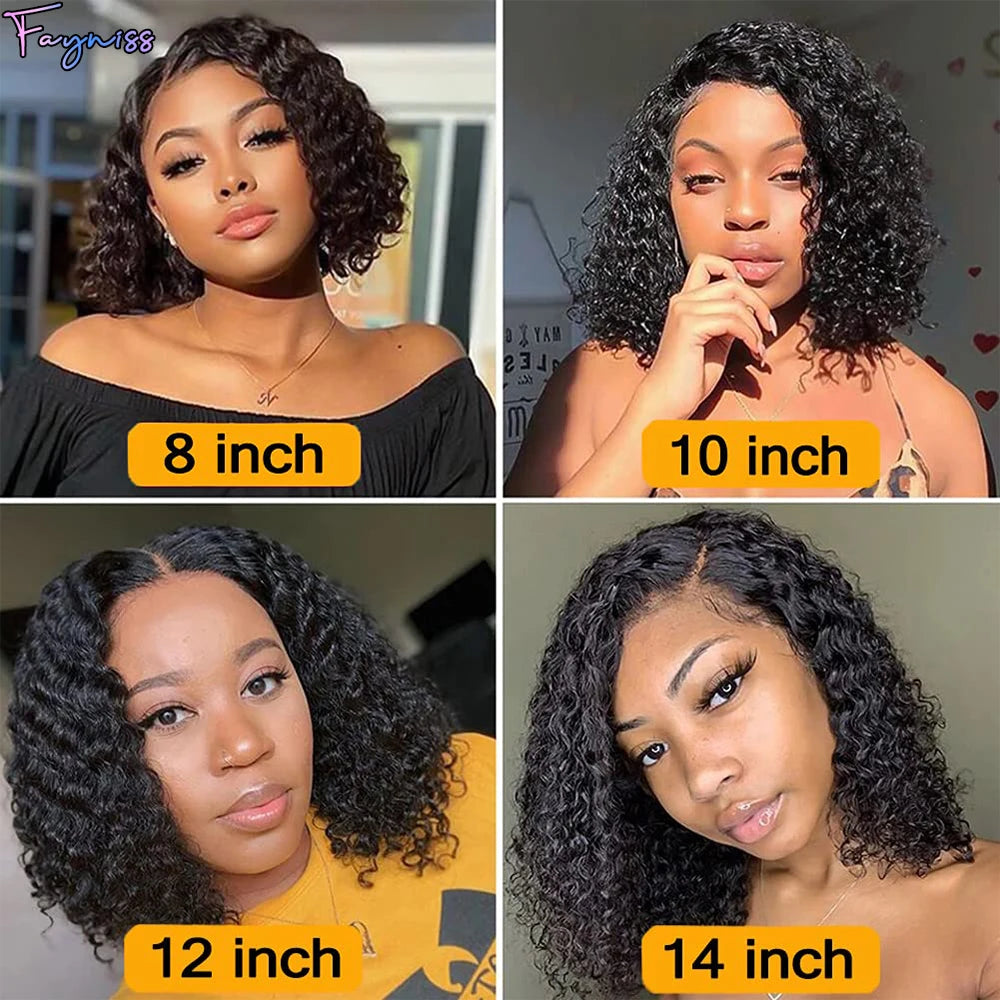 Water Wave Glueless Bob Wigs For Women Human Hair Glueless Wig Ready To Go Water Wave Curly Wigs Pre Cut Wig