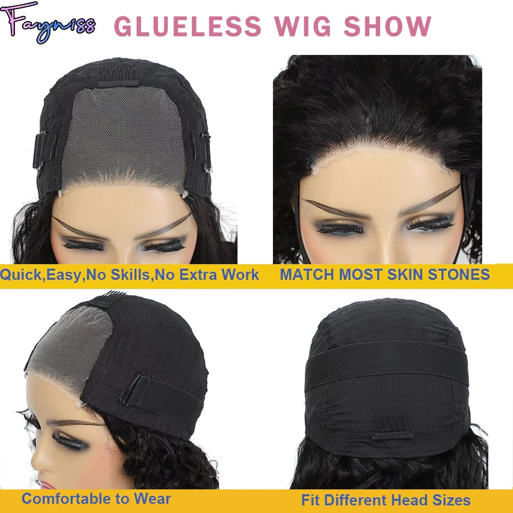 Water Wave Glueless Bob Wigs For Women Human Hair Glueless Wig Ready To Go Water Wave Curly Wigs Pre Cut Wig