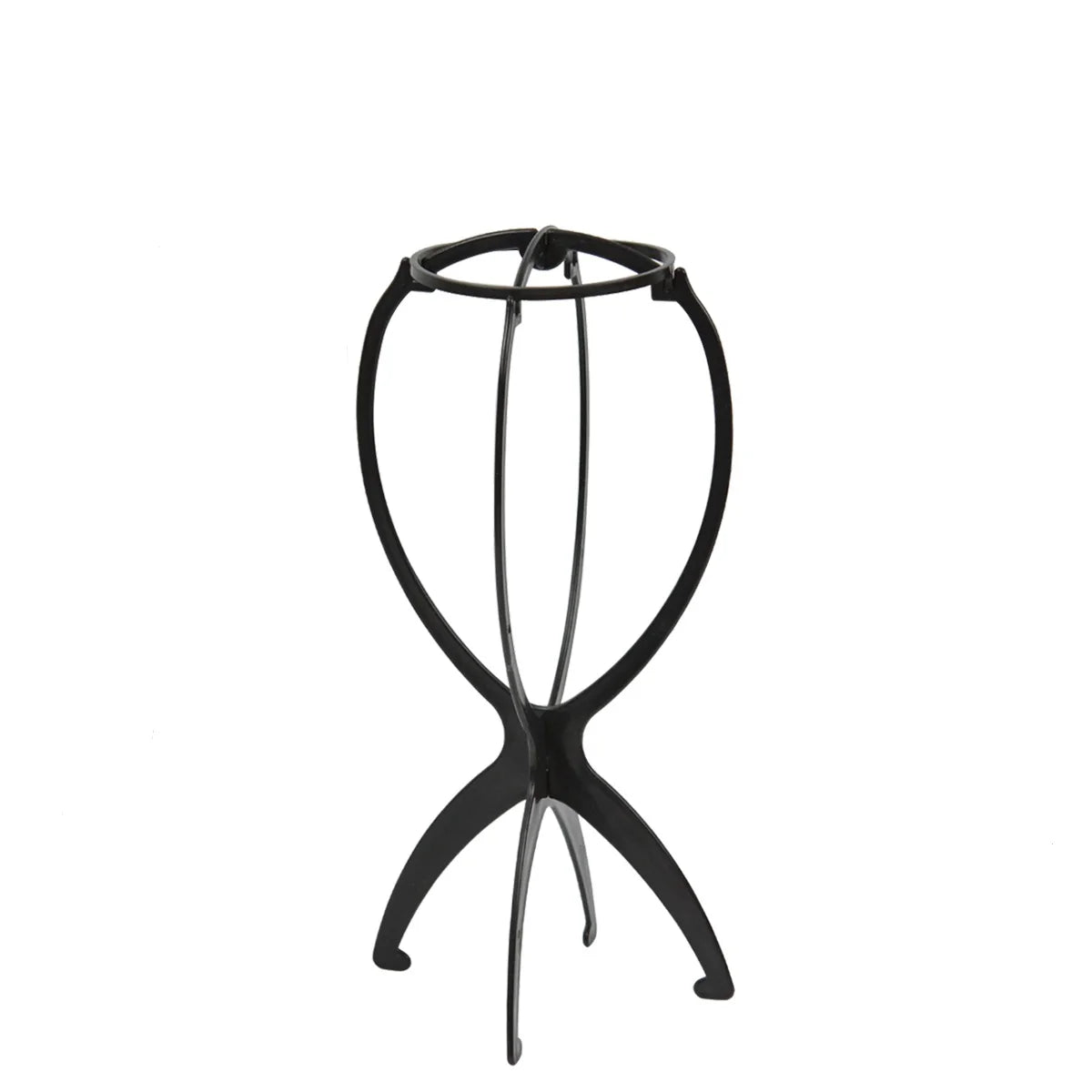 1Pc Folding Wig Stand Portable Plastic Wig Head Stand Black Wig Hang Holder Stand Durable Hair Display Tools