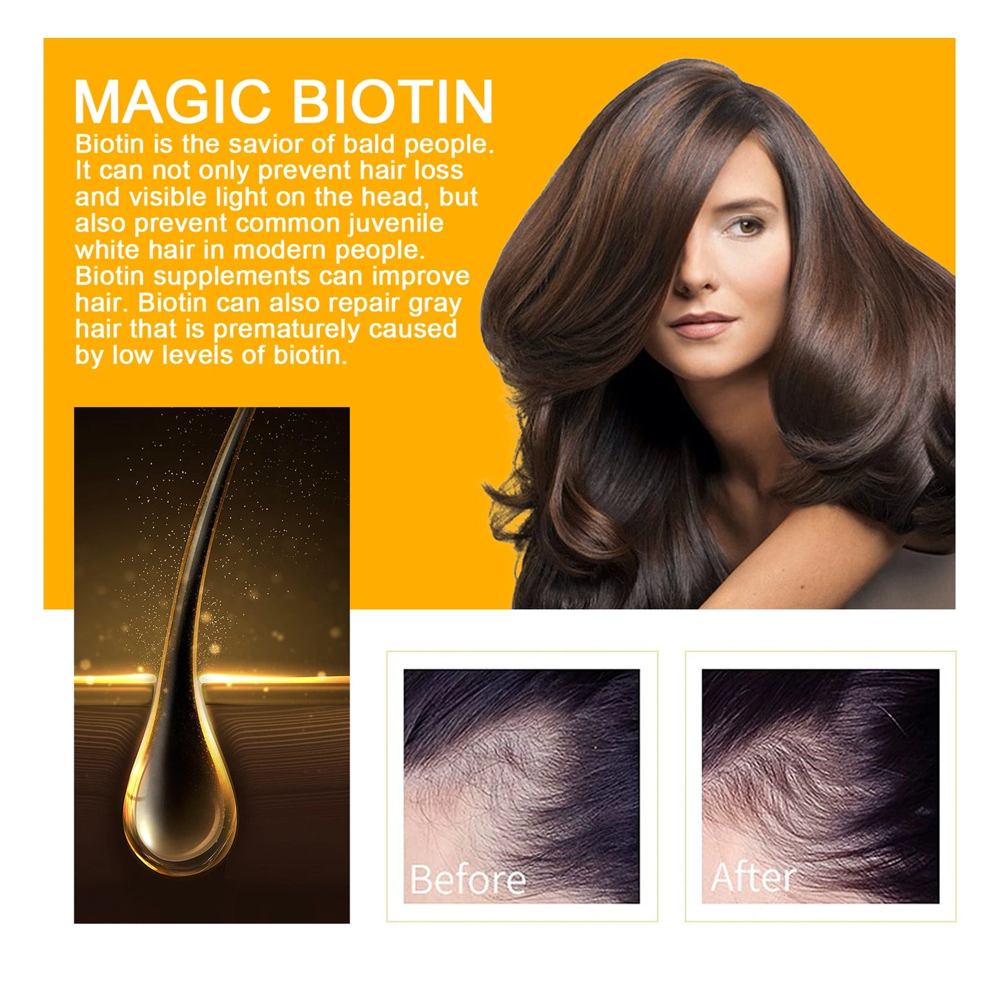 Biotin Hair Growth Serum Spray Nourishing Hair Follicles Refreshing Oil Controlling Reducing Hair Loss Hair Care Hair Spray